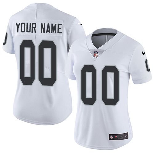 2019 NFL Women Nike Oakland Raiders Road White Customized Vapor jersey